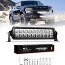 4WDKING LED Light Bar 10 inch IP68&IP69K Waterproof Dual Row Off Road Light Bar with DT Connector 90W Flood and Spot Combo Beam Work Light for Truck Cars ATV UTV Boat