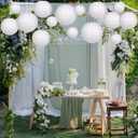 Paper Lanterns Party Decorations, Round Hanging Paper Lanterns Decorations for Graduation Engagement Wedding Birthday Party Supplies White 15pcs
