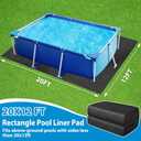 Thickened Pool Liner Pad for Above Ground Pool, 20’x 12’ Rectangle Under Pool Mat Padding, Pool Ground Pad Mat Under Pool for Pool Bottom, Prevent Punctures, Extend Liner Life