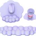 Cloud Mouse Pad with Wrist Rest, Cloud Keyboard Wrist Rest, Mouse Pad Wrist Support, Ergonomic Keyboard Mouse Wrist Support (Purple)