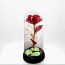 Eternal Glass Rose in Display Dome | Glass Flower with Colorful Base, A Perfect Romantic Gift for Valentine's Day, Mother's Day, Birthday & Christmas for Her