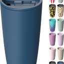 TILUCK 20 oz Insulated Tumbler with BPA-Free Lid, Stainless Steel Vacuum Travel Coffee Mug, Double Wall Coffee Tumbler20ozMatte DarkBlue