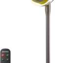 AIRMATE Standing Fan for Bedroom, (60/90/120) Oscillating Fan with Light, Digital Display, (12-43") Adjustable Height, 16 Speeds, 12H Timer, 25dB, 92ft Quiet Pedestal Fan with Remote, DarkGrey