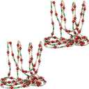 Yinder 2 Pcs 6.5 Feet Christmas Garland Plastic Bead Garland for Xmas Party Supplies Holiday Favors