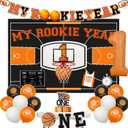 Basketball 1st Birthday Decorations My Rookie Year First Birthday Party Decorations Banner Backdrop Basketball 1st Birthday Party Supplies Cake Toppers Sports Theme 1st Birthday Party Supply
