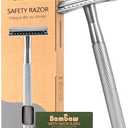 Bambaw Double Edge Safety Razor for Men & Women, Metal Razor with 5 Double Edge Safety Razor Blades, Eco-Friendly Razor – Silver
