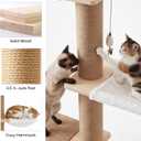 Tall Cat Tree, 5 Tier Floor Cats Tower, Wall-Mounted Kitten Sisal Scratching Post, with Cozy Hammock, Suitable for Climb, Scratch, Lookout and Play (Wall-Mounted)