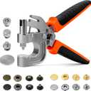 Sopnom Leather Snaps and Fasteners Kit, Snap Button Kit Snaps Press Pliers and 15mm Metal Leather Buttons, 40Sets 4Colors Leather Snap for Fabric, Clothes, Jackets, Purse, Belts, Bags