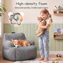 Bean Bag Chairs for Kids, Kids Bean Bag with Side Pocket-Darkgrey, Small