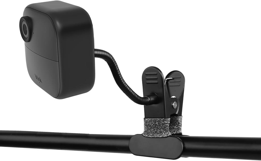 Flexible Clip Mount for Blink Outdoor 4/Blink Outdoor/XT2/XT/Mini/Arlo and More Security Cameras for Pole,Tree, Fence(No Drill, Black,1 Pack)