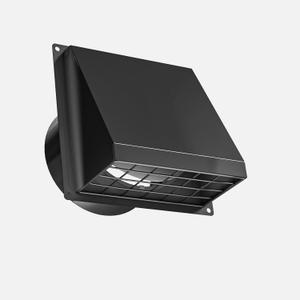 Hon&Guan 8 Inch Vent Covers for Wall with Removable Mesh, Wall Mount Exhaust Vent with Rubber Cushioned Non-Return Flap, Stainless Steel Wall Vent Cover for House. (Black)