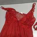 Avidlove Red Lingerie For Women Lace Babydoll Sleepwear Boudoir Outfits With Thong Red  L