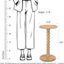 Drink Table, Boho Rattan Small Round Side Table for Small Spaces, Solid Wood Circle End Table for Living Room, Pedestal Table for Couch, Bedroom, Corners, Natural