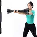 Elastic Fitness Stick Elastic Bar Body Exercise Bar Muscle Training for Exercise Tremor Stick Shoulder Rehabilitation Physical Therapy, Aerobics,Body Shaping Home Gym Yoga, Pilates (matt black)
