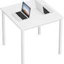 Need Small Square Dining Table- 31-1/2'' Sturdy and Heavy Duty Writing Desk for Small Spaces and Writing Table Desk Breakroom Table, White Color, 31.5x31.5 inch