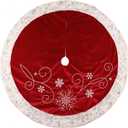 LoKori Red Christmas Tree Skirt, 48 Inches Luxurious Velvet Xmas Tree Skirt Floor Door Mat Decorations for Holiday Party Indoor Outdoor Home Office Ornaments