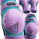 SKATEWIZ Skateboard Pads Protective Gear Set for Kids and Adults - Smash - Roller Skate Pads [6pc] with Wrist Guards - Skating Protective Gear - Roller Derby