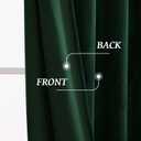 RYB HOME Green Velvet Curtains & Drapes - Half Blackout Thermal Insulating Soft Window Curtains for Bedroom Living Room Dining Sliding Glass Door, Hunter Green, 52" Width x 84" Length, 1 Pair