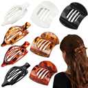 8 Pcs Large Flat Claw Clips for Women, 2 Styles French Flat Hair Clips for Women, Strong Hold Hair Claw Clips for Thick Thin Hair (Black White)