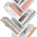 Tree Bookshelf - 6 Shelf Retro Floor Standing Bookcase, Tall Wood Book Storage Rack for CDs/Movies/Books, Utility Book Organizer Shelves for Bedroom, Living Room, Home Office, White