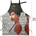 Perinsto Waterproof Apron with 2 Pockets Kitchen Chef Aprons Bibs for Cooking Baking (African Black Woman #02)