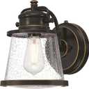 Westinghouse 6121500 Emma Jane Vintage-Style One Light Outdoor Wall Fixture with Dusk to Dawn Sensor, Amber Bronze Finish, Clear Seeded Glass