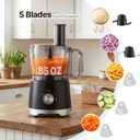 OLIXIS Food Processor 10.5 Cups, 600W Powerful Food processors with 5 Blades, Dishwasher Safe Meat Grinder for Slicing, Shredding, Chopping, Kneading, for Meat, Vegetables, Fruit, Dough