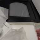 Homhedy 28.3" L Cat Litter Box Enclosure with Metal Frame, Black and Gold