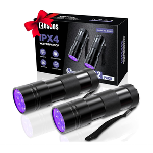 COSOOS 2 Pack UV Flashlight, 12 LED Handheld Blacklight Flashlight 395nm Mini Light Torch Detector for Dog Pet Urine Stains, Bed Bugs and Scorpions. (Batteries not Included)