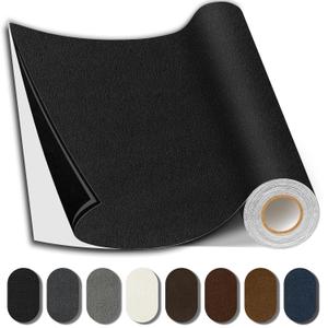 Suede Repair Patch, 17X79 Inch Large Repair Tape, Self-Adhesive Fabric Patches for Furniture, Sofa, Car Interior, Shoes, Hand Bag, Clothing (Black, 17X79 Inch)