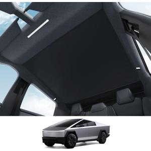 BASENOR 2025 2024 Tesla Cybertruck Sunshade Roof [Nano Ice Crystal Cooling] Glass Roof Sun Shade Block UV Cover [No Gaps] Top Window Keep Cooling Foldable Sunshades Bag for Cybertruck Accessories