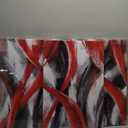 Visual Art Decor Red Abstract Geometric Wall Art Red Lines Painting, Framed Canvas Wall Art 16x24 inch x 3 Pieces