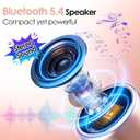 Portable Bluetooth Speaker, Mini Speakers with RGB Ligths, 12 Hours Playtime, Buit in Microphone, Metal Cover, Small Blue Tooth Speaker with Lound Stereo Sound for Bike/Bedroom/Office(Pink)