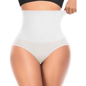 Werena Tummy Control Shapewear Underwear for Women High Waisted Body Shaper Panties Slimming Girdle Shaping Briefs (Large, #A1 High Waist White(seamless))