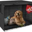 Explore Land Dog Crate Cover Heavy Duty Polyester Pet Kennel Sunshade Universal Fit for 42 inches Wire Cage (Black)
