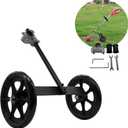 String Trimmer Wheel Attachment, 20" Adjustable Height String Trimmer Support Wheel w 0.98-1.34" Shaft Tube for Gas String Electric Brushcutter, 8" Widen Lawn Roller