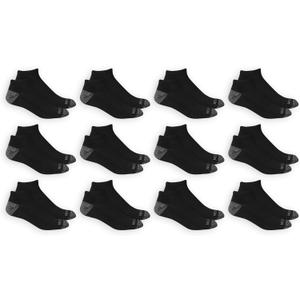 Fruit of the Loom Men's Dual Defense Low Cut Socks (12 Pack) (Black) M, 6-12