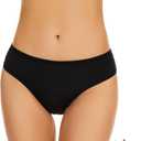 Period Swimwear Leakproof Menstrual Bikini Waterproof Bottom UPF 50+ Swim Brief Light Flow - Teens Girls Women (X-Large, Dark Black)