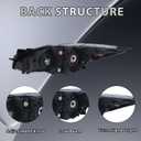 2 Pcs Front Headlight Assembly, Compatible with 20102013 Mazda3, 4-Doors