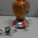 WOSIBO Hummingbird Feeder for Outdoors Patio Large 32 Ounces Colorful Hand Blown Glass Hummingbird Feeder with Ant Moat Hanging Hook, Rope, Brush and Service Card (Red-Blue)