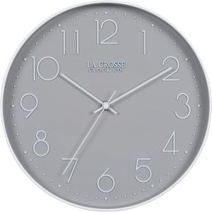 La Crosse Technology 12-Inch Everly Silent Analog Gray Quartz Wall Clock - 404-3831-INT
