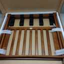 SONGMICS Solid Wood Luggage Rack, No Assembly Required, Foldable Suitcase Stand, Luggage Holder, with Storage Shelf, for Guest Room, Hotel, Bedroom, Coffee Brown URLR020K02