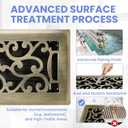 4x14 Inches 2 Pack Heavy Duty Walkable Floor Register - Easy Adjust Air Supply Lever Decorative Floor Vent Covers, Savannah Design Vent Covers for Home - Antique Brass