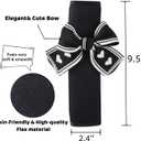 Seat Belt Cover Pad,Cute Bow Seatbelt Covers,2Packs & 4Packs Car Seat Strap Pads, Seatbelt Cushion,Seat Belt Cover for Women (Black,2)