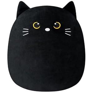Finebee Black Cat Microwavable Heating Pad for Period Cramps, Cute Black Cat Plush, Weighted Stuffed Animal Warm Gifts for Kids Adults 10 inch, 1.2 Lbs