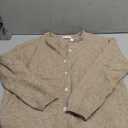 KIRUNDO Womens Cardigans Casual Loose Button Up Long Sleeve Crewneck Knit Cardigan Sweaters Open Front Outerwear Coats (Small, Khaki)