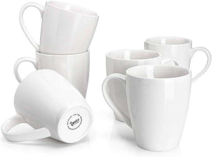 Amuse Professional Barista Cozy Collection Mug for Coffee, Tea or Chocolate Set of 6 (Medium  12 oz.)