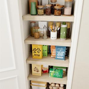 4 PCS Wire Rack Covers for Pantry Wood Grain, 24''W * 16''D (Ready to Use) Faux Wood Shelf Covers for Wire Shelving, Rustic Closet Shelves Covering Toppers - Bathroom,(White)