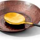 Copper Spoon Rest for Stove Top - Hammered Copper Utensil Holder & Kitchen Accessories - Farmhouse Rustic Utensil Holder for Countertop - Act as Coffee Bean Tray, Jewelry Dish