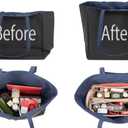 DailyPlus Purse Organizer Insert with Zipper & Key Chain Felt Bag Organizer for Tote Purse Handbag, Black, XLarge